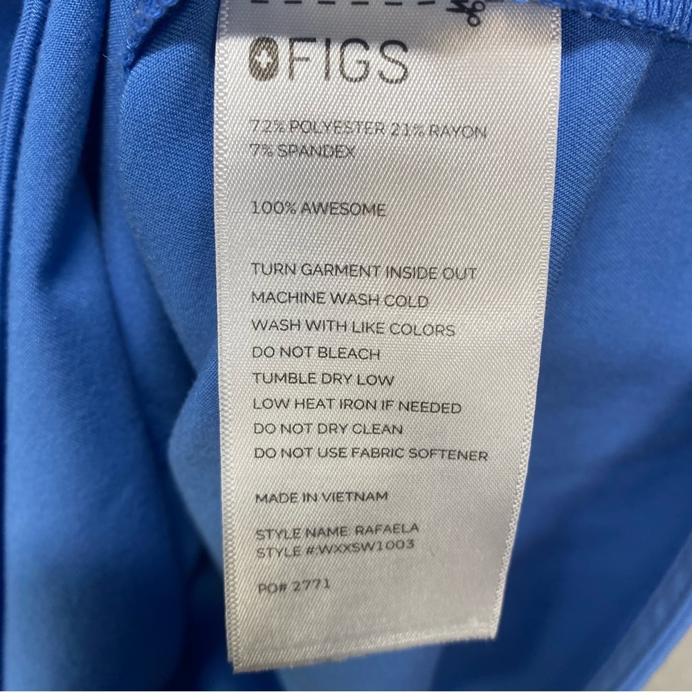Figs Women's Cap-Sleeve Scrub Top in Bright Blue - Picture 15 of 16